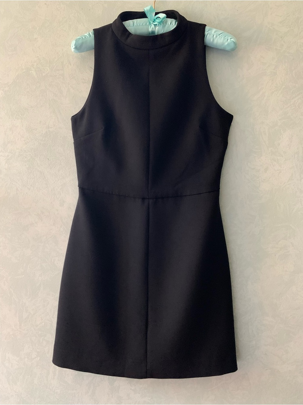 NWOT Zara Black collar High-Neck Sleeveless Mini Dress with low scoop back M